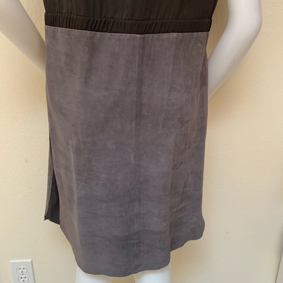 FABIANA FILIPPI Gray/Taupe Suede Sleeveless Dress - Picture 6 of 13